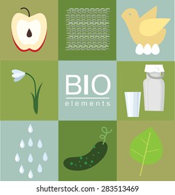 Vector Bio elements set - minimal style