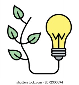 Diseño del icono de contorno de vectores Bio Energy Filed
