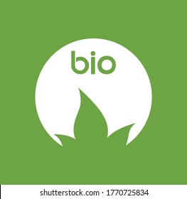 vector bio logo for natural products green leaves on the white circle background