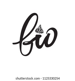 Vector bio logo or sign. Vegan, raw, healthy food badge