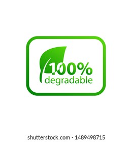 Vector bio recyclable degradable label logo template svg