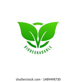 Vector bio recyclable degradable label logo template