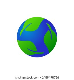 Vector bio recyclable degradable label logo template