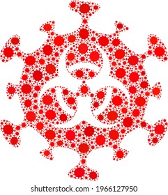 Vector biohazard coronavirus mosaic icon combined for medicare purposes. Biohazard coronavirus mosaic is constructed with randomized coronavirus infection items.