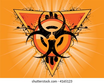 Vector Biohazard Logo With Grunge And Swirl