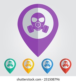 Vector biohazard mask sign in pin. Format eps10
