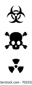 Vector biohazard and radioactive warning signs