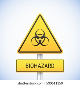 Vector biohazard sign. Road sign with biohazard symbol