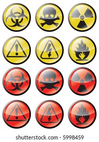 Vector of Biohazard/hazard buttons