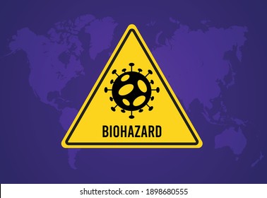 Vector Biohazzard Warning Sign of Coronavirus