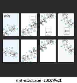 Vector biotechnology background. Molecular chromosome cosmetic genome. Medical beauty atom design. Science medicine illustration concept
