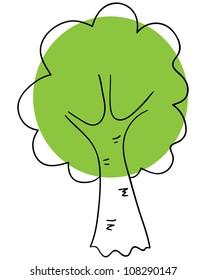 Vector birch is isolated on a white background