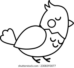 a vector of a bird in black and white coloring