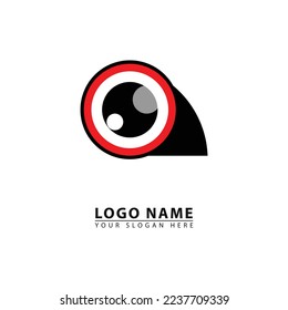 vector bird camera logo icon. vector graphics of a camera and bird eye combination, in a simple elegant flat illustration style. great for birds, photography, business, etc.