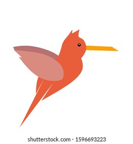 Vector bird character, cute bird design with a simple design concept.