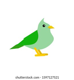 Vector bird character, cute bird design with a simple design concept.