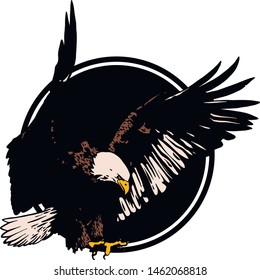 Vector bird. Eagle illustration. Good for logos and posters.