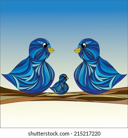 Vector Bird family