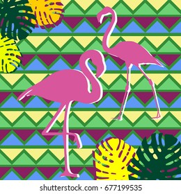 vector bird flamingo illustration pink exotic art silhouette beauty wild