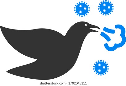 Vector bird flu flat icon. Vector pictograph style is a flat symbol bird flu icon on a white background.