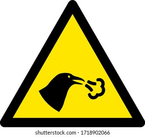 Vector bird flu warning flat icon. Vector pictograph style is a flat symbol bird flu warning icon on a white background.