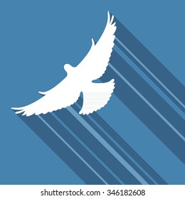 Vector bird fly, flat design