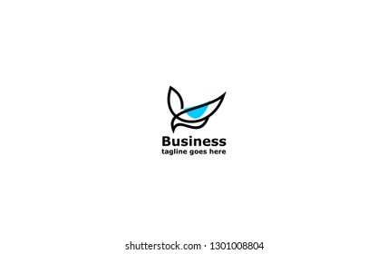 Vector bird flying icon logo vector