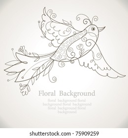 Vector bird and frame for your text