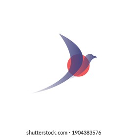 Vector bird in gradient style