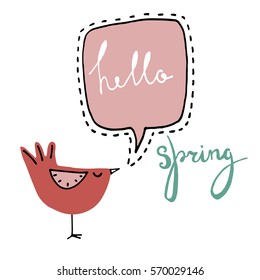 Vector bird with hand writing phrase