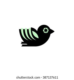 Vector of bird icon. Focus. Symbol icon or logo for photography. Business icon for the other company. Design element. Vector illustration.