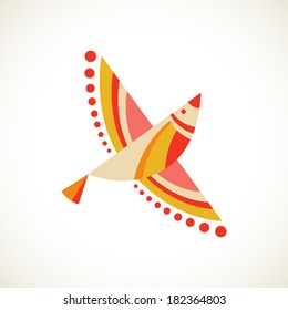 Vector bird icon. Original decorative illustration for print, web