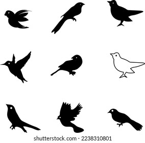 vector bird icon set illustration on white background..eps