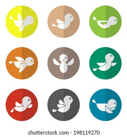 vector of bird icons on white background, Bird Icon, Vector bird for your design.