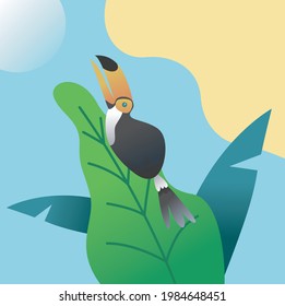 vector bird illustration with beautiful colors, suitable for posters, invitation cards, and other design needs