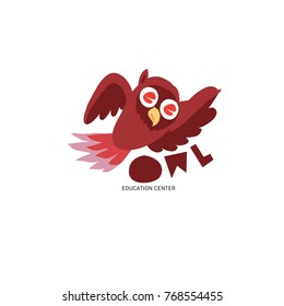 Vector bird illustration logo for kids education