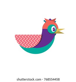 Vector bird illustration logo for kids education