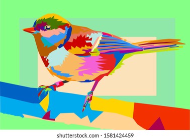 vector bird. bird illustration, pop art, WPAP