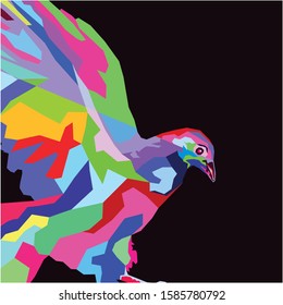 vector bird. bird illustration, pop art, WPAP
