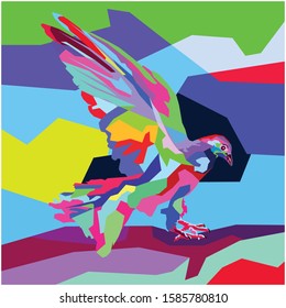 vector bird. bird illustration, pop art, WPAP
