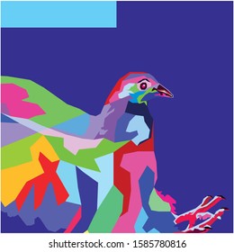 vector bird. bird illustration, pop art, WPAP
