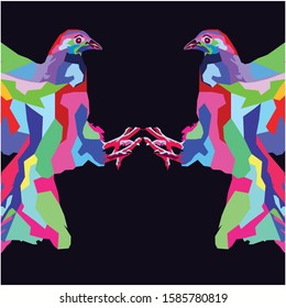 vector bird. bird illustration, pop art, WPAP
