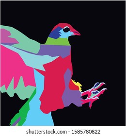 vector bird. bird illustration, pop art, WPAP
