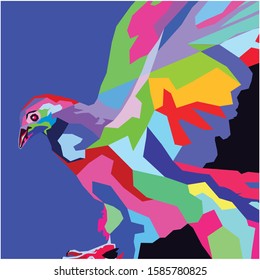vector bird. bird illustration, pop art, WPAP
