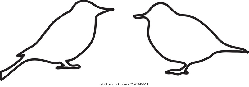 ilustración de la línea de pájaro vectorial en fondo blanco..eps
