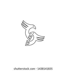 vector bird line art logo