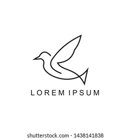 vector bird line art logo