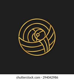 Vector bird logo. Abstract sign in line style.