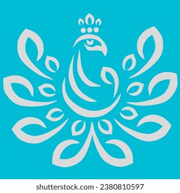 vector bird logo with a few touches of blue