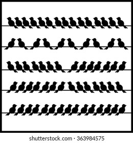 The vector of bird on electric line
